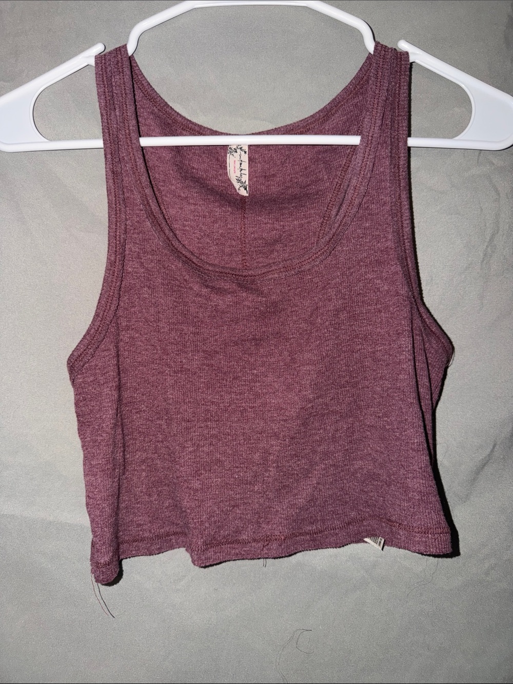 Free People Ribbed Cropped Tank - Dusty Plum